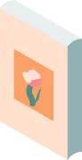花の絵が描かれた絵画のイラスト